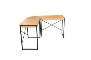 BIROU PE COLT, STUDIO, COD 40625, DIN METAL SI MDF, CULOAREA STEJARULUI - Img 1