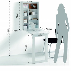 BIROU PLIABIL, PRATIKO, COD 4362, STIL MODERN, REALIZAT DIN MDF LACUIT ALB MAT - Img 6