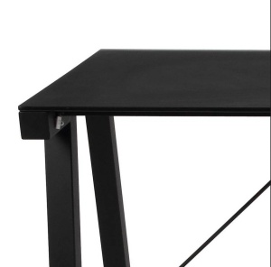 BIROU TYPHOON, NEGRU, 125 CM, DIN METAL SI STICLA, STIL MODERN, B2 - Img 3
