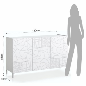 BUFET 130CM, EDDY GRAPHIC, COD 5067, STIL MODERN, REALIZATA PANOURI LAMINATE,USI SEMIGRAFIATE - Img 7