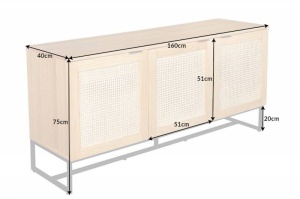 BUFET 160CM, COD 41611, FURNIR SI METAL, TESATURA VIENEZA - Img 7