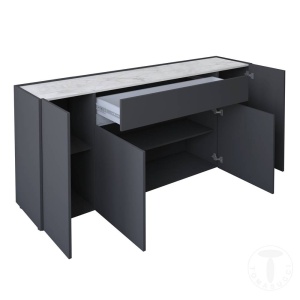 BUFET 4 USI 172CM, TONYA, COD 3676, STIL MODERN, REALIZATA DIN PANOURI ECO DIN LEMN - Img 2