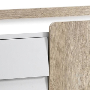 BUFET/COMODA 128CM, BERLIN, COD 3954, STIL MODERN, REALIZATA DIN PANOURI ECO DIN LEMN SI MDF - Img 3