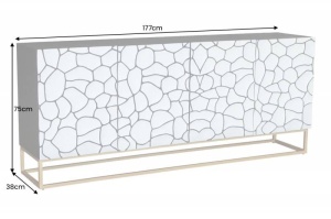 BUFET/COMODA LIVING 177CM, VULCANO, LEMN DE MANGO SI CADRUL DIN METAL, ARTIM GROUP COLLECTION - Img 7