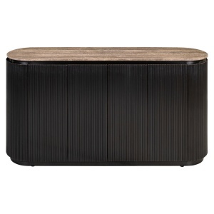 BUFET DINING RUSSO, REALIZAT DIN LEMN SI TRAVERTIN, CULOARE MARO, DESIGN DEOSEBIT, RICHMOND INTERIORS