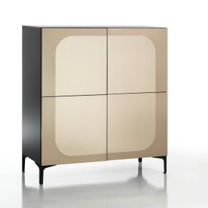 BUFET/DULAP LIVING 110CM, KIM BRONZE, COD 5079, STIL MODERN, REALIZATA DIN METAL SI PANOURI ECO