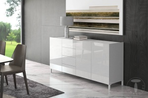 BUFET LIVING 174CM, EDDY, COD 4934, STIL MODERN, REALIZATA PANOURI LAMINATE, EFECT MARMURA - Img 5