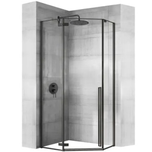 CABINA DE DUS DIAMOND 80X80, NEGRU MAT, CU CADITA DIAMOND ALBA, CALITATE SUPERIOARA