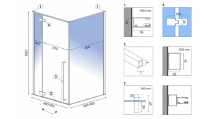 CABINA DE DUS REA FARGO, 90x90CM, NEGRU MAT, DIN STICLA, FARA CADITA, CALITATE SUPERIOARA - Img 5