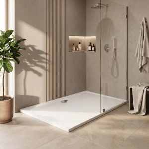 CADITA DE DUS REA SAVOY, 80X100 ,ALB, CU CAPAC CROM, CALITATE SUPERIOARA, REA