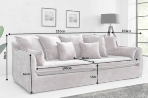 CANAPEA 3 LOCURI, DIN CATIFEA TAUPE, HEAVEN, COD 38570, DESIGN MODERN - Img 6