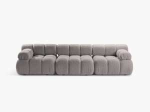 CANAPEA BELLIS, CU 3 LOCURI, GRI DESCHIS, CU TAPITERIE DIN TEXTIL BOUCLE ROLF, MICADONI