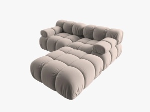 CANAPEA/COLTAR MODULAR BELLIS, 3 LOCURI, 188 CM, BEJ 16, TAPITERIE DIN CATIFEA, DESIGN DEOSEBIT - Img 4