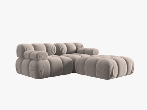 CANAPEA/COLTAR MODULAR BELLIS, 3 LOCURI, 188 CM, BEJ 16, TAPITERIE DIN CATIFEA, DESIGN DEOSEBIT - Img 5