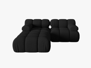 CANAPEA/COLTAR MODULAR BELLIS, 3 LOCURI, 188 CM, NEGRU 19, TAPITERIE DIN CATIFEA 3D, DESIGN DEOSEBIT