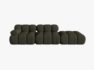 CANAPEA/COLTAR MODULAR BELLIS DREAPTA, 3 LOCURI, 282 CM, VERDE 77, TAPITERIE DIN CATIFEA 3D, DESIGN DEOSEBIT