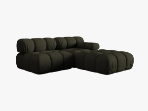 CANAPEA/COLTAR MODULAR BELLIS DREAPTA, 3 LOCURI, 282 CM, VERDE 77, TAPITERIE DIN CATIFEA 3D, DESIGN DEOSEBIT - Img 2