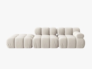 CANAPEA/COLTAR MODULAR BELLIS STANGA, 3 LOCURI, 282 CM, BEJ DESCHIS 21, TAPITERIE DIN CATIFEA, DESIGN DEOSEBIT