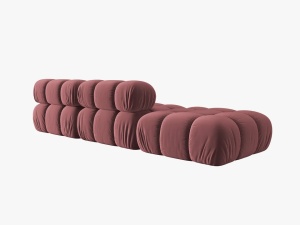 CANAPEA/COLTAR MODULAR BELLIS STANGA, 3 LOCURI, 282 CM, ROZ 63, TAPITERIE DIN CATIFEA, DESIGN DEOSEBIT - Img 4
