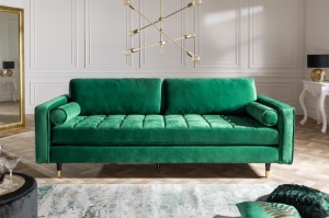 CANAPEA CONFORTABILA, 225CM, TAPITATA IN CATIFEA, VERDE SMARALD, ARTIM GROUP SELECTION