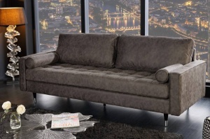 CANAPEA, COZY 220CM, MICROFIBRA, GRI ANTICHIZAT, COD 42139, DESIGN EXCLUSIVIST