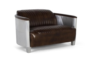 CANAPEA DIN PIELE, COD 2213, DIN PIELE SI ALUMINIU, DESIGN AVIATOR, ARTIM GROUP SELECTION