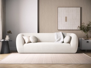 CANAPEA ELEGANTA 3 LOCURI, ESSEN, CULOARE ALBA, MATERIAL BOUCLE, ARTIM GROUP SELECTION