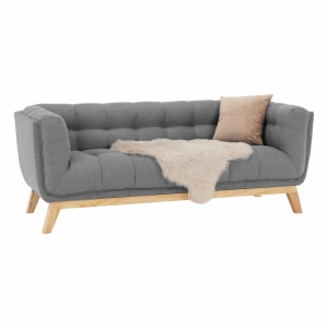 CANAPEA EVARIST, GRI/STEJAR, DIN TEXTIL SI LEMN, STIL MODERN, TK - Img 4
