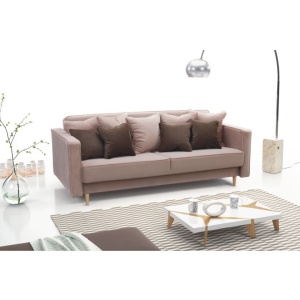 CANAPEA EXTENSIBILA NIDO, MOCCA/CIOCOLATIU, DIN TEXTIL, CU SPATIU DEPOZITARE, STIL MODERN, TK