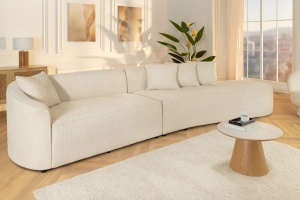 CANAPEA LIVING 340CM, ATELIER L, 3 LOCURI, XXL, MATERIAL BOUCLE BEJ, ARTIM GROUP SELECTION