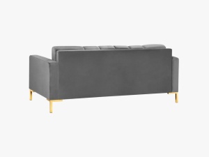 CANAPEA MAMAIA, 2 LOCURI, 152 CM, GRI DESCHIS 13/AURIU, TAPITERIE DIN CATIFEA, DESIGN DEOSEBIT - Img 4
