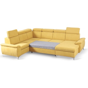 CANAPEA MARELIA, MODEL DREAPTA, GALBEN MUSTAR, DIN TEXTIL, EXTENSIBIL, SPATIU DEPOZITARE, STIL MODERN, TK - Img 3