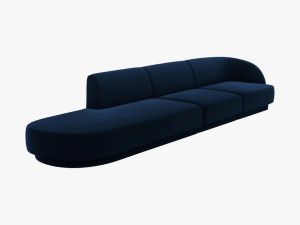 CANAPEA MILEY STANGA, 4 LOCURI, 325 CM, ALBASTRU 86, TAPITERIE DIN CATIFEA, DESIGN DEOSEBIT