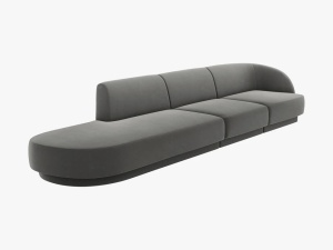 CANAPEA MILEY STANGA, 4 LOCURI, 325 CM, GRI DESCHIS 13, TAPITERIE DIN CATIFEA, DESIGN DEOSEBIT
