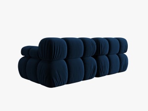 CANAPEA MODULARA BELLIS, 2 LOCURI, 188 CM, ALBASTRU 81, TAPITERIE DIN CATIFEA, DESIGN DEOSEBIT - Img 5