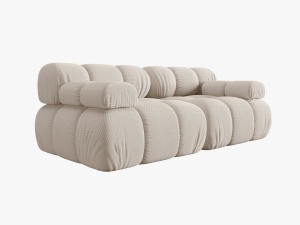 CANAPEA MODULARA BELLIS, 2 LOCURI, 188 CM, BEJ DESCHIS 23, TAPITERIE DIN CATIFEA 3D, DESIGN DEOSEBIT