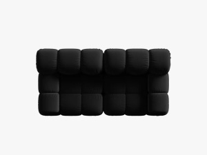 CANAPEA MODULARA BELLIS, 2 LOCURI, 188 CM, NEGRU 100, TAPITERIE DIN CATIFEA, DESIGN DEOSEBIT - Img 4