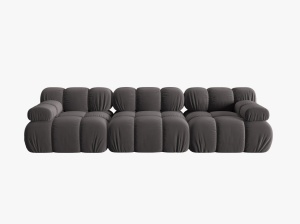 CANAPEA MODULARA BELLIS, 3 LOCURI, 282 CM, GRI INCHIS 97, TAPITERIE DIN CATIFEA, DESIGN DEOSEBIT - Img 5