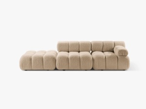 CANAPEA MODULARA BELLIS, PE DREAPTA, NISIPIU, CU TAPITERIE DIN TEXTIL BOUCLE, MICADONI