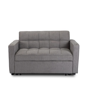CANAPEA RABATABILA, ARTIM MEBLE, REALIZAT DIN MATERIAL TEXTIL GRI INCHIS SI METAL, STIL MODERN - Img 5