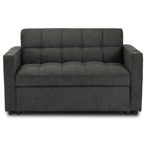 CANAPEA RABATABILA, ARTIM MEBLE, REALIZAT DIN MATERIAL TEXTIL NEAGRA SI METAL, STIL MODERN - Img 4