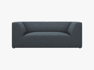 CANAPEA RUBY, CU 2 LOCURI, ALBASTRU, CU TAPITERIE DIN CATIFEA REIATA MATA, MICADONI