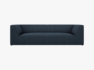 CANAPEA RUBY, CU 3 LOCURI, ALBASTRU MARIN, CU TAPITERIE DIN TEXTIL STRUCTURAT OTTAWA, MICADONI