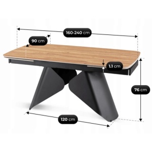 CEL MAI MIC PRET!!!MASA EXTENSIBILA 160-240CM, ARTIM MEBLE, REALIZATA DIN METAL SI CERAMICA, CULOARE MARMURA STEJAR/NEGRU, STIL MODERN - Img 10