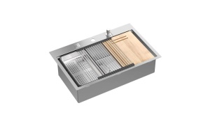 CHIUVETA BUCATARIE REA BURT 110 WORKSTATION, NICHEL PERIAT, DIN INOX, CALITATE SUPERIOARA