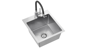 CHIUVETA BUCATARIE REA LUKE 90, CU BATERIE, NICHEL PERIAT, DIN INOX, CALITATE SUPERIOARA