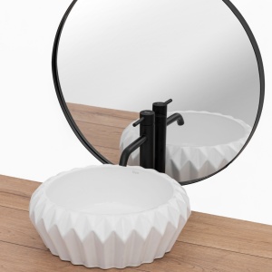 CHIUVETA REA CHIC, 40CM, ALBA, MONTAJ PE BLAT, DIN CERAMICA, CALITATE SUPERIOARA, REA - Img 4