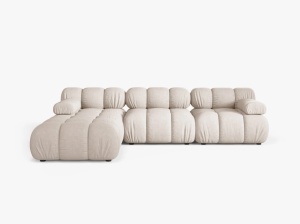 COLTAR BELLIS, CU 4 LOCURI, BEJ, CU TAPITERIE DIN TEXTIL STRUCTURAT LIBERTY, MICADONI