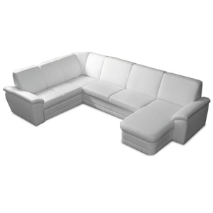 COLTAR BITER U, TIP U, MODEL DREAPTA, ALB, DIN PIELE ECOLOGICA, EXTENSIBIL, SPATIU DEPOZITARE, STIL MODERN, TK - Img 3