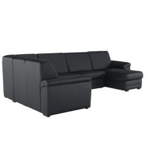 COLTAR BITER U, TIP U, MODEL DREAPTA, NEGRU, DIN PIELE ECOLOGICA, EXTENSIBIL, SPATIU DEPOZITARE, STIL MODERN, TK - Img 3